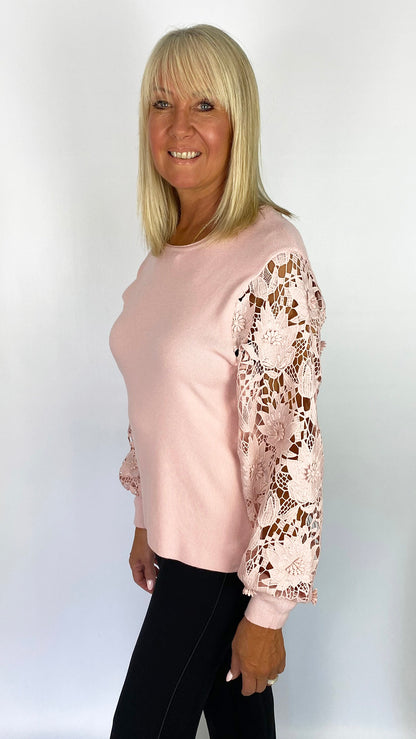 Crochet sleeve lightweight jumper | 3 Colours