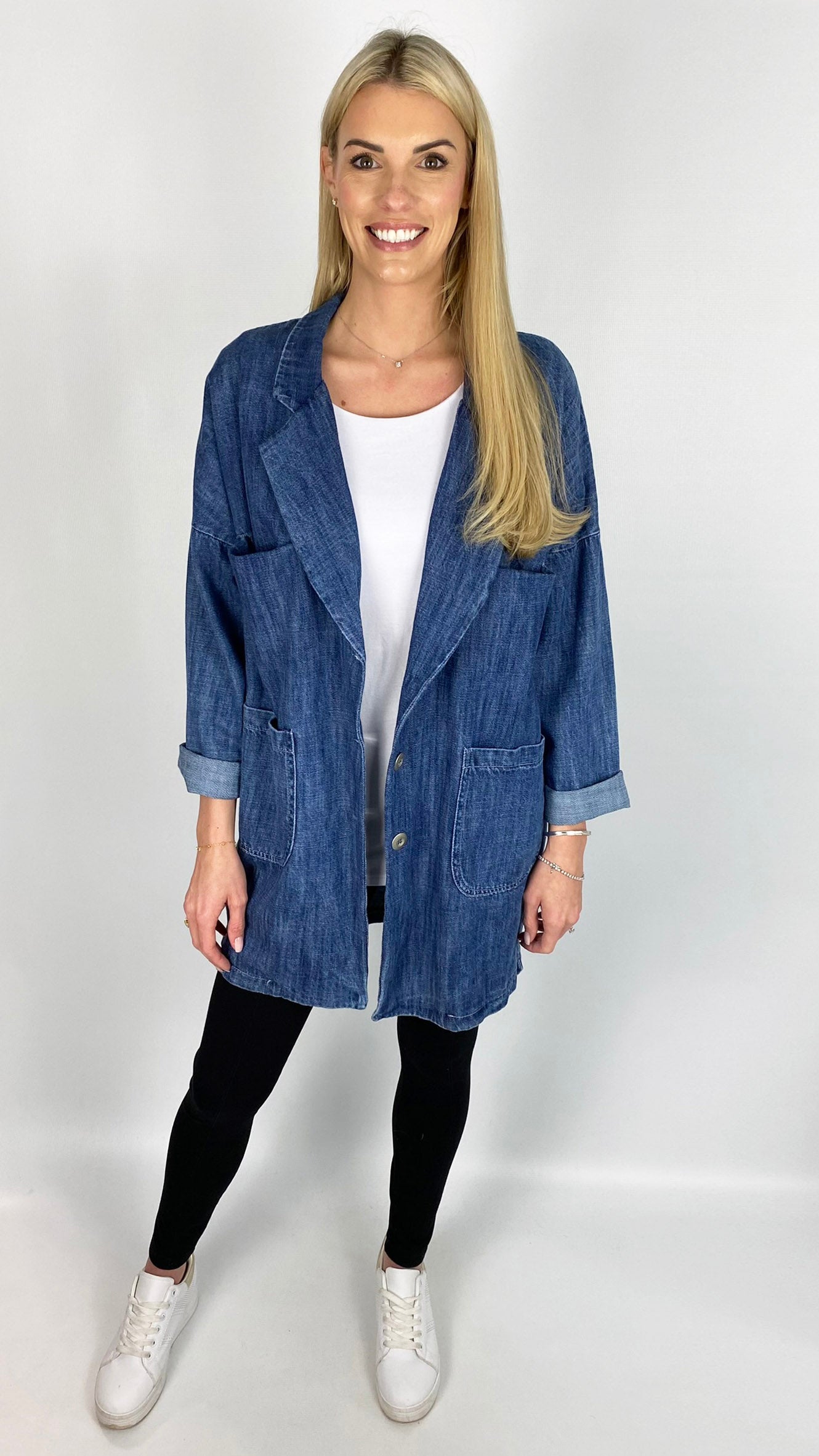 Denim artist blazer (Blue) - last 1