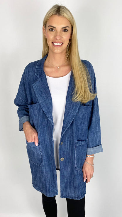 Denim artist blazer (Blue) - last 1