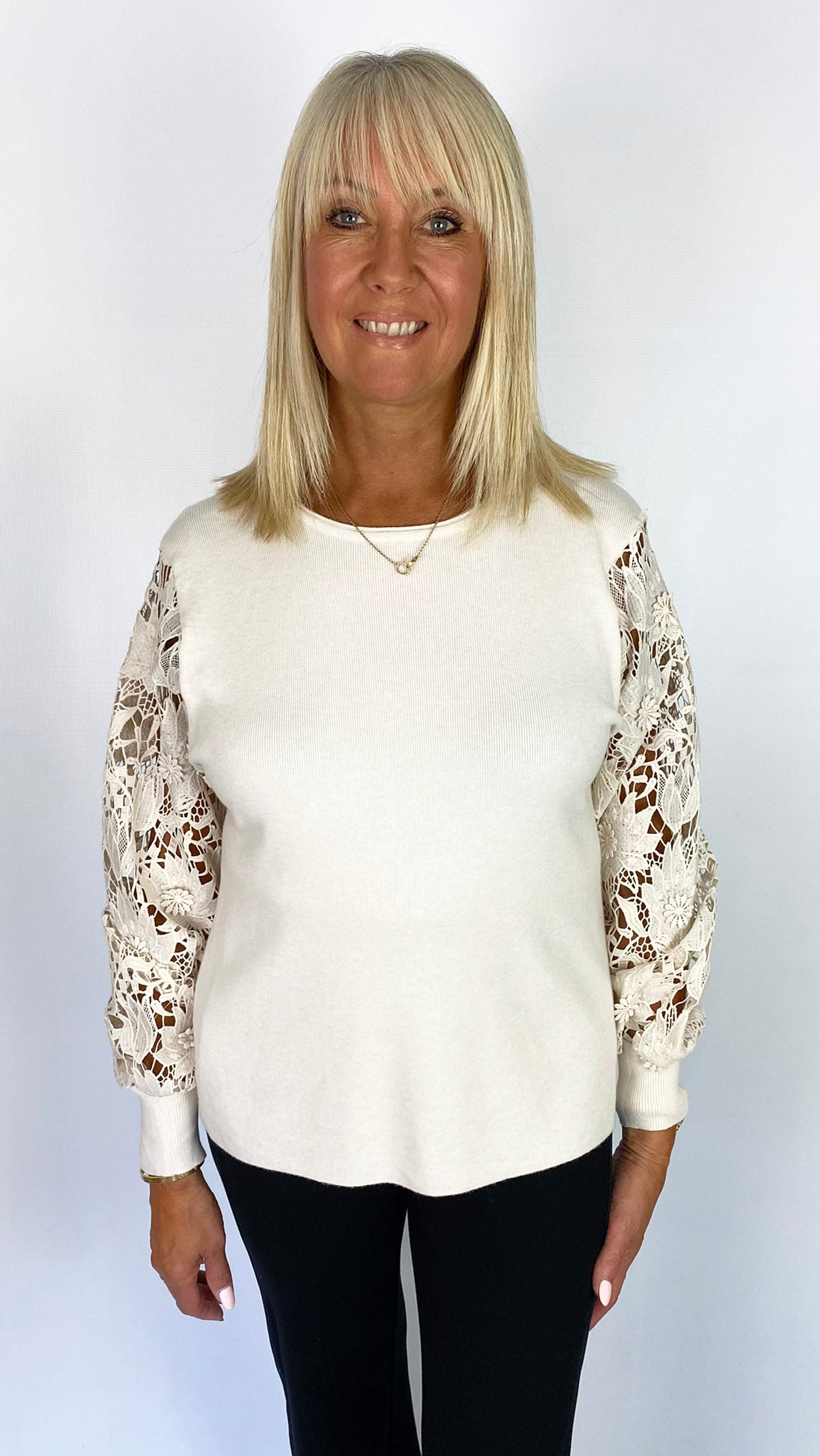 Crochet sleeve lightweight jumper | 3 Colours