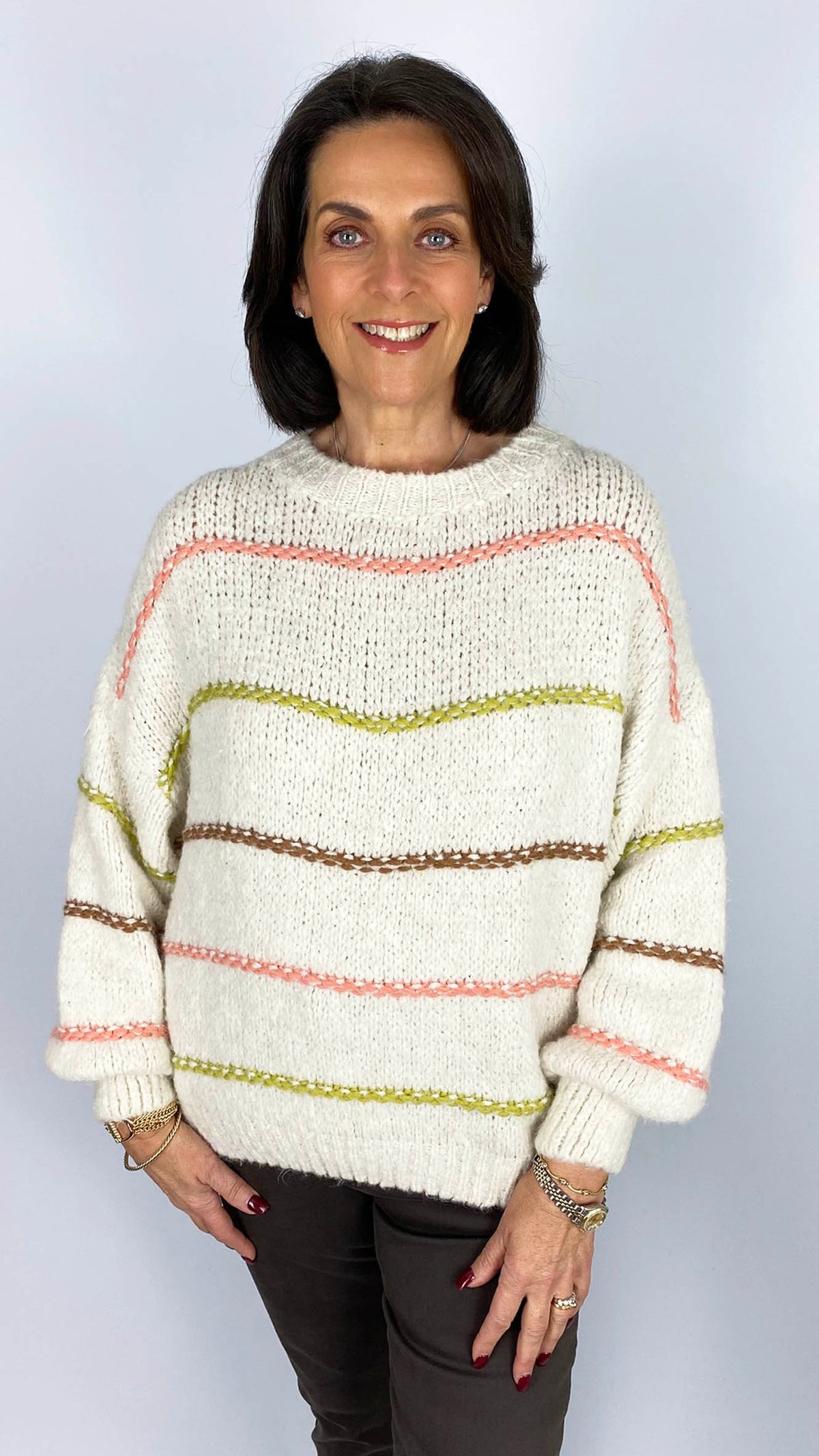 Blanket stitch cosy-feel jumper | 3 Colours
