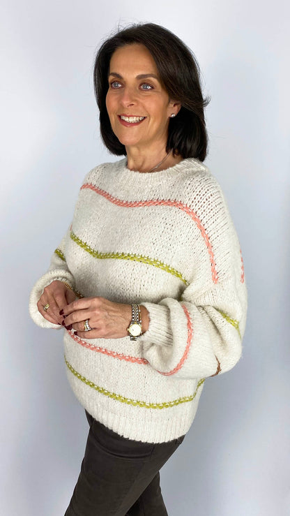 Blanket stitch cosy-feel jumper | 3 Colours