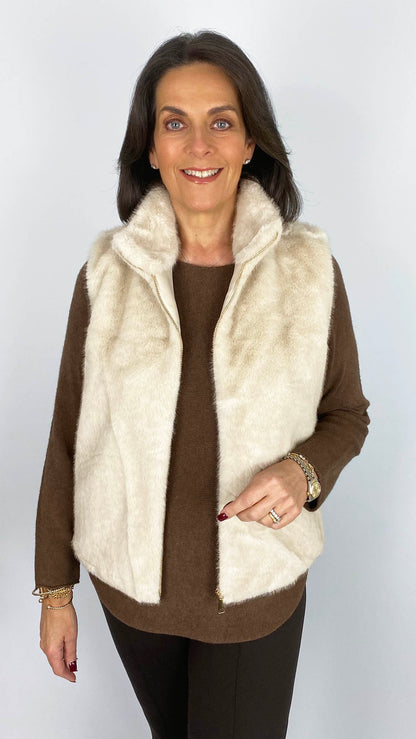 Faux fur funnel neck gilet | 4 Colours