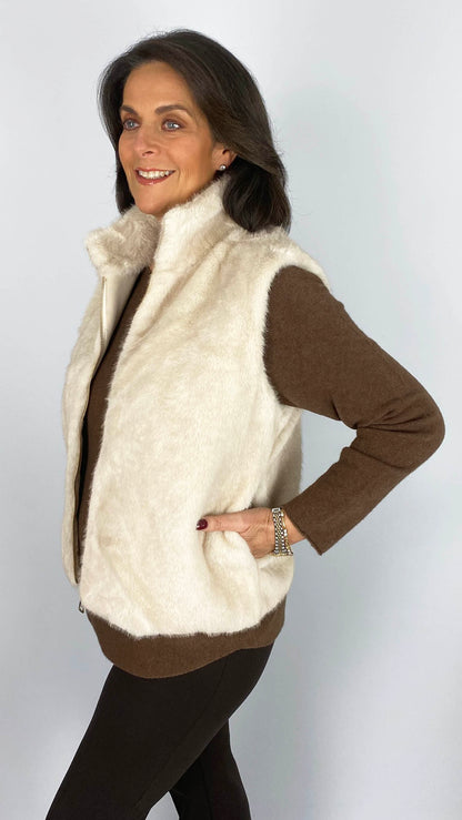 Faux fur funnel neck gilet | 4 Colours