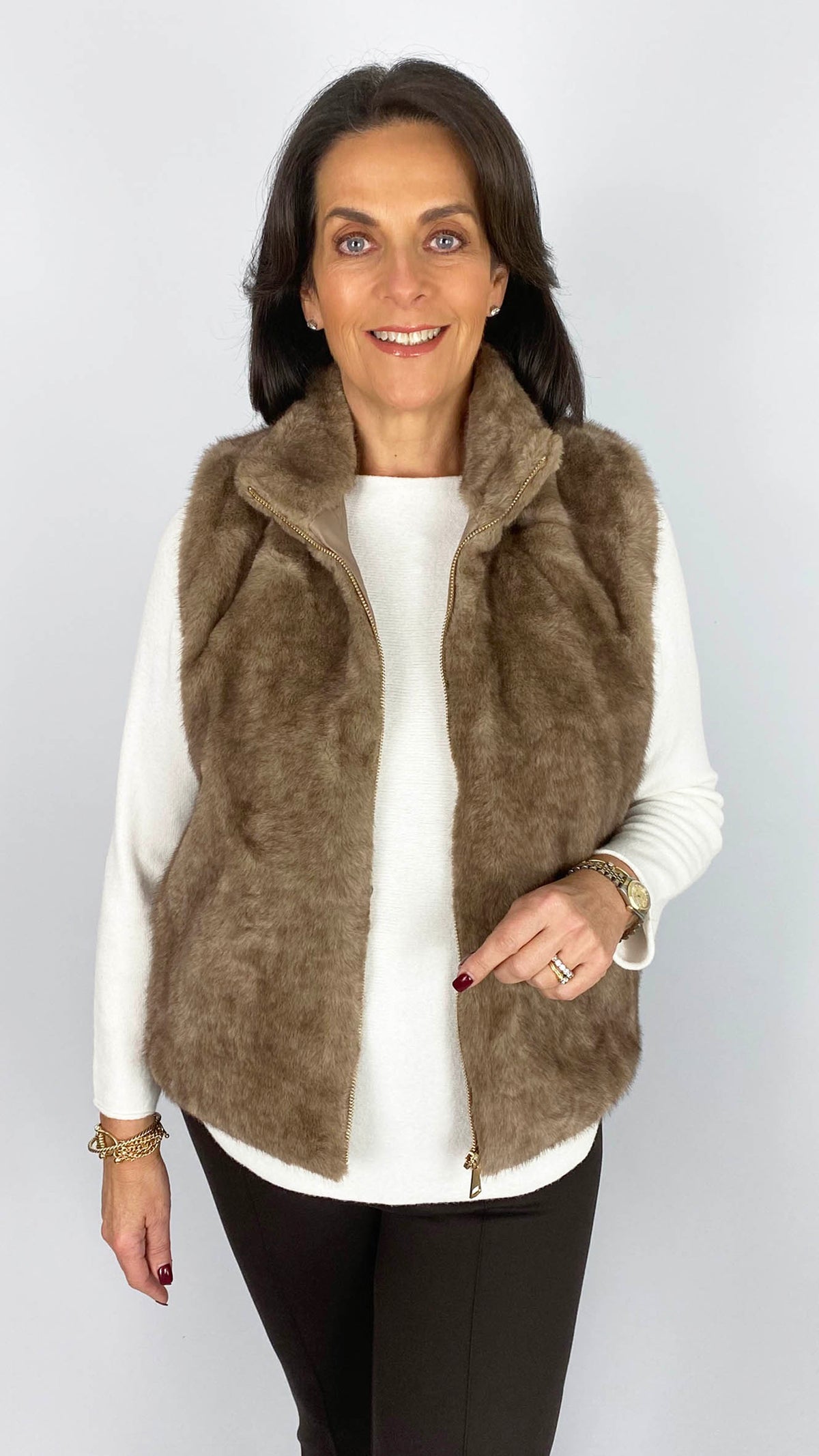 Faux fur funnel neck gilet | 4 Colours