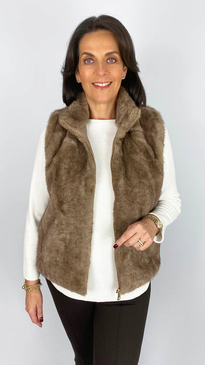 Faux fur funnel neck gilet | 4 Colours