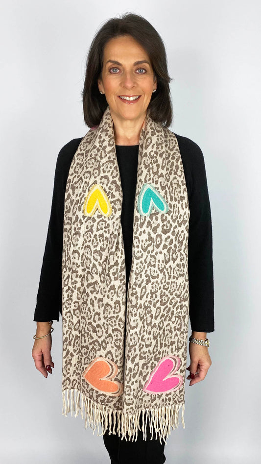 Animal print & heart scarf | 3 Colours