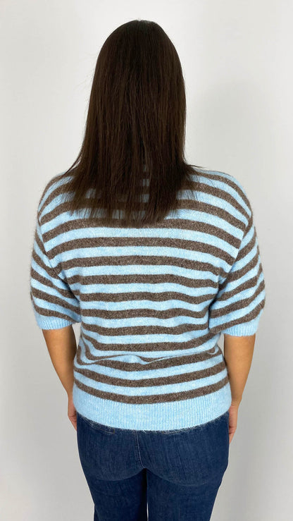 Stripe short sleeve cardigan | 3 Colours