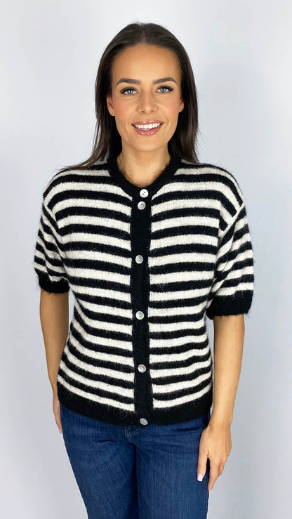 Stripe short sleeve cardigan | 3 Colours