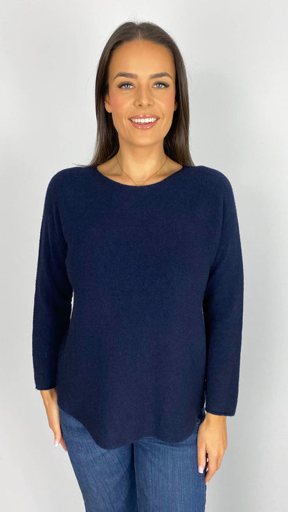 Essential curved hem slash neck jumper | 8 Colours