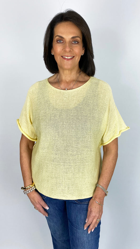 Fine knit raw edge top | 7 Colours