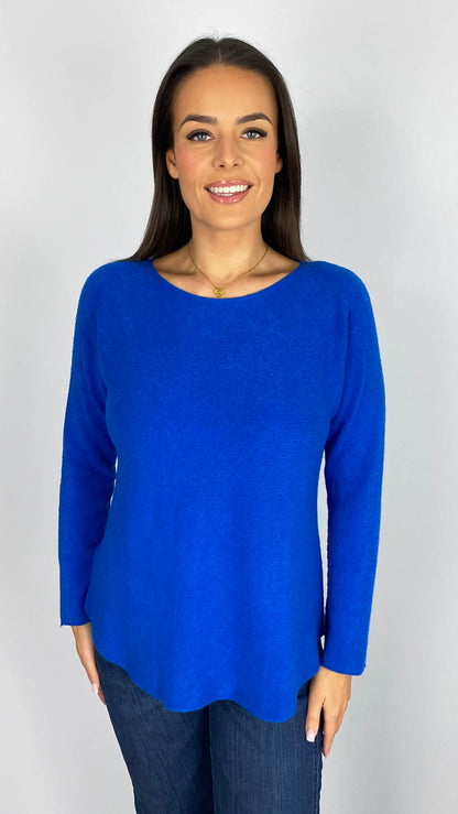 Essential curved hem slash neck jumper | 8 Colours