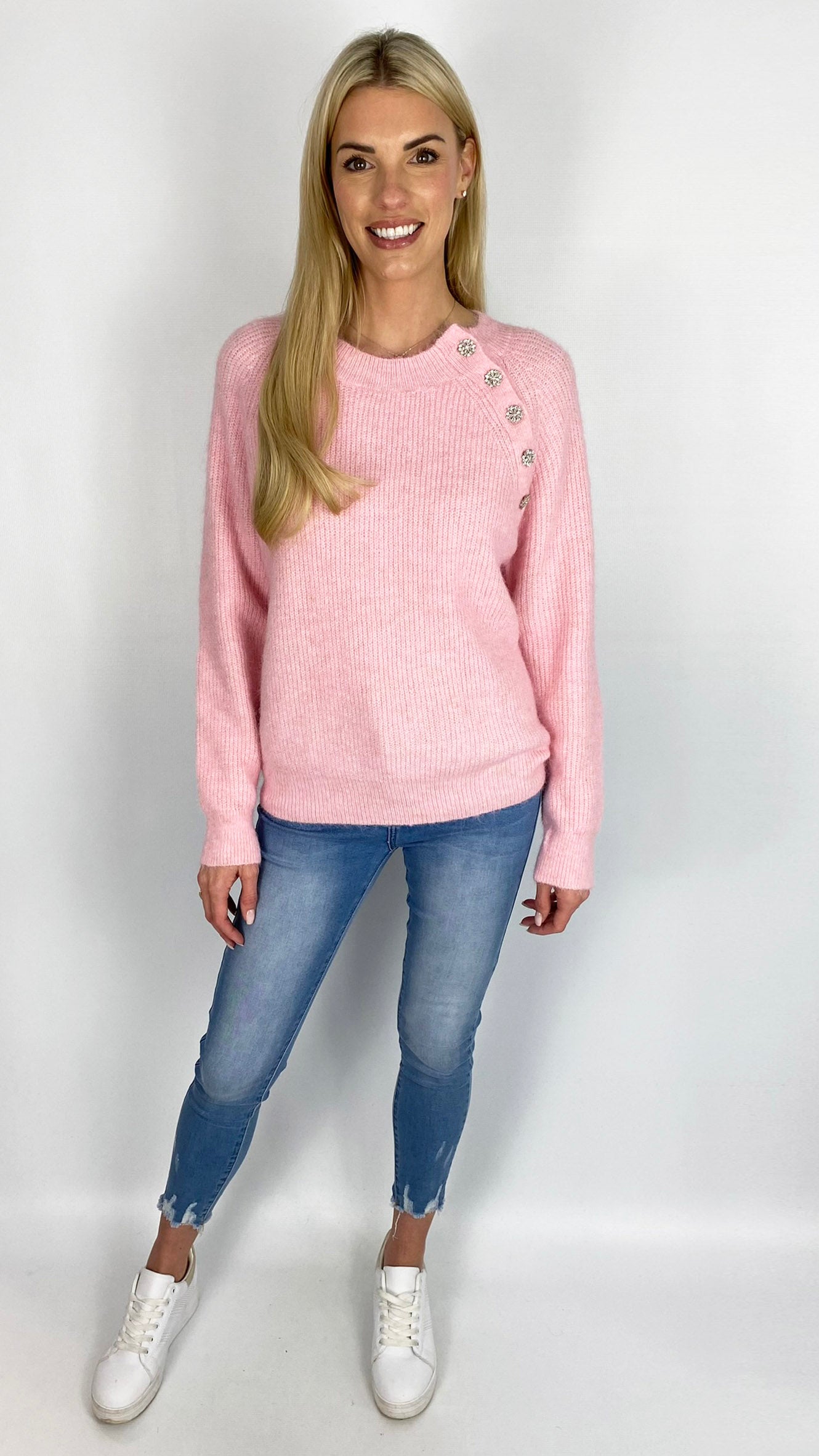 Crystal button detail jumper (3 Colours) - last 1s