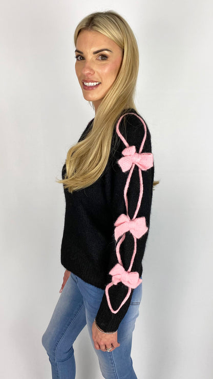 3D bow detail jumper (3 Colours) - last 1s