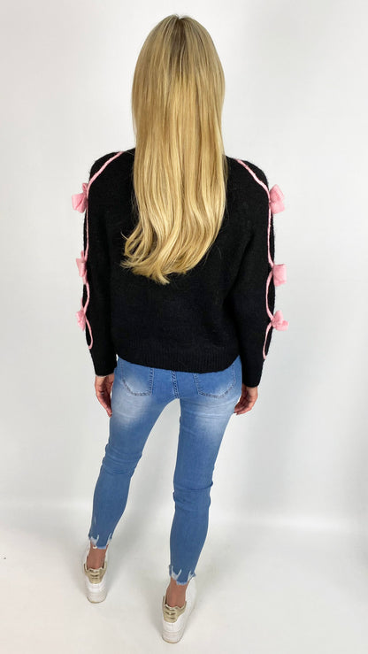 3D bow detail jumper (3 Colours) - last 1s