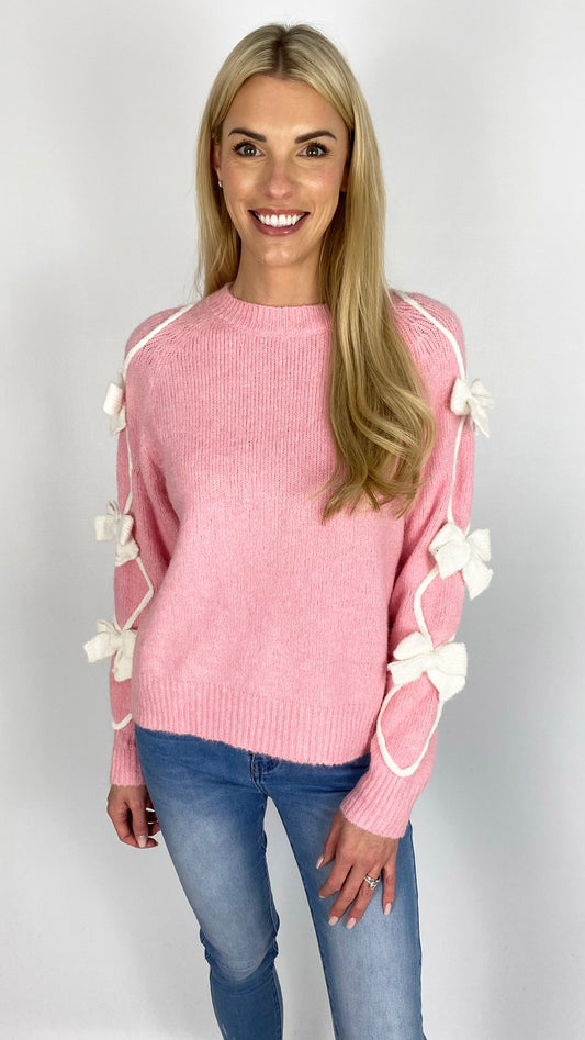 3D bow detail jumper (3 Colours) - last 1s