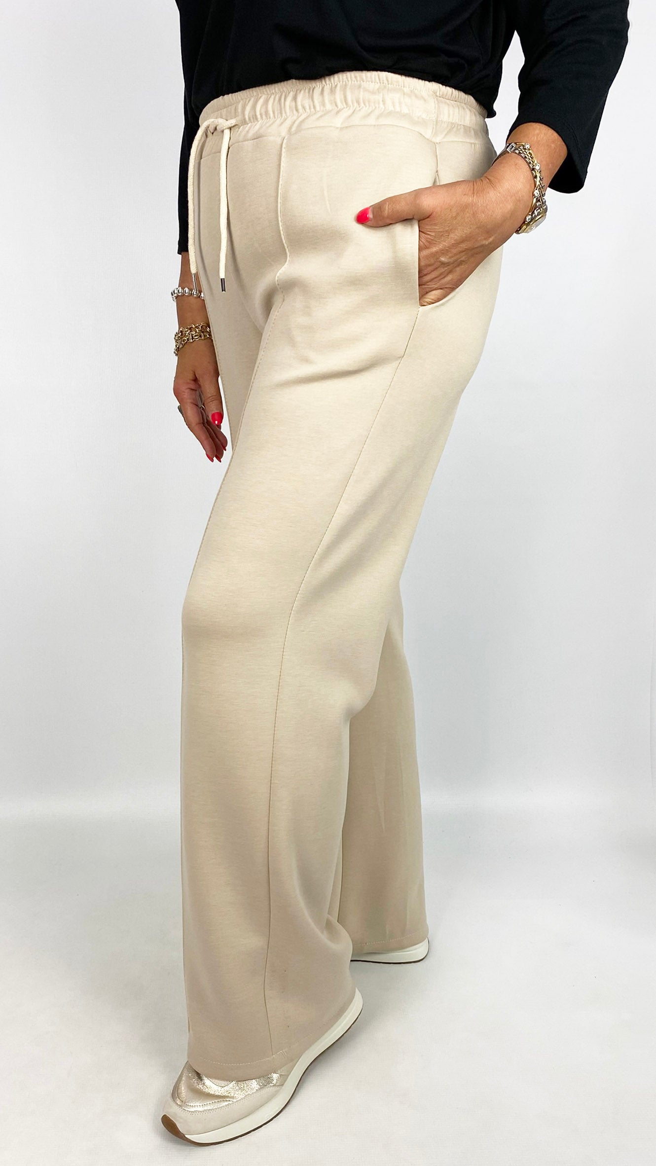 Wide-leg pull-on centre seam jogger pants | 5 colours