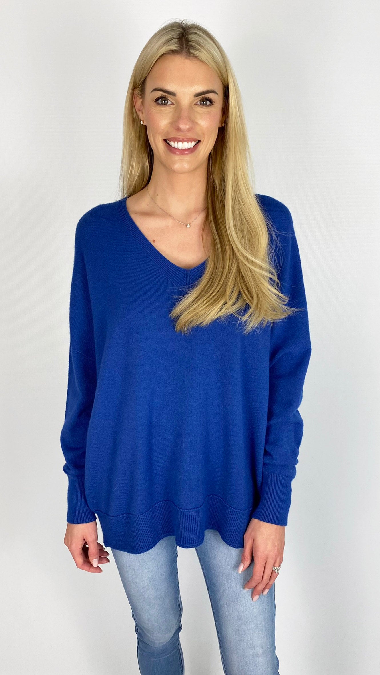 Ribbed edged v-neck jumper (5 Colours) - back in! + new colours