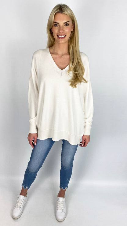 Ribbed edged v-neck jumper (5 Colours) - back in! + new colours