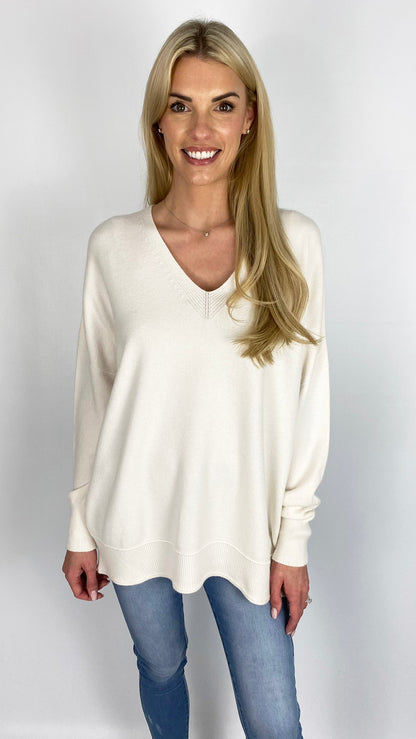 Ribbed edged v-neck jumper (5 Colours) - back in! + new colours