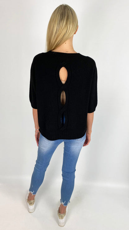 Braided back 3/4 sleeve jumper (5 Colours) - last 1s