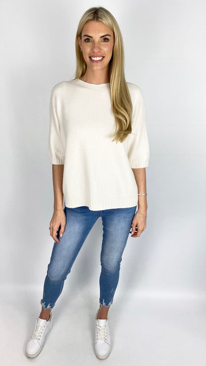 Braided back 3/4 sleeve jumper (5 Colours) - last 1s