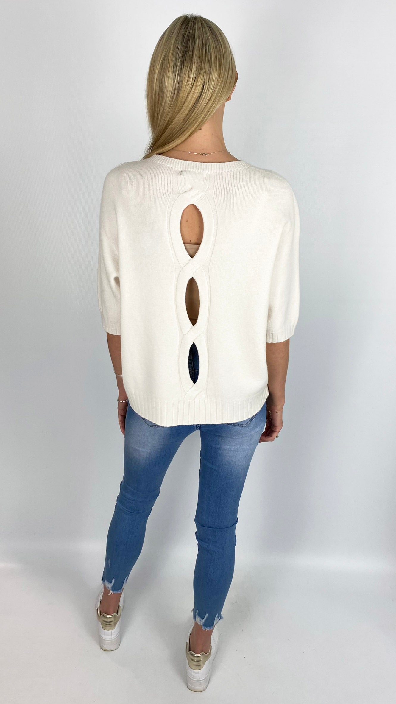 Braided back 3/4 sleeve jumper (5 Colours) - last 1s