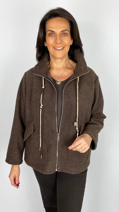 Zip-through funnel neck jacket | 3 Colours