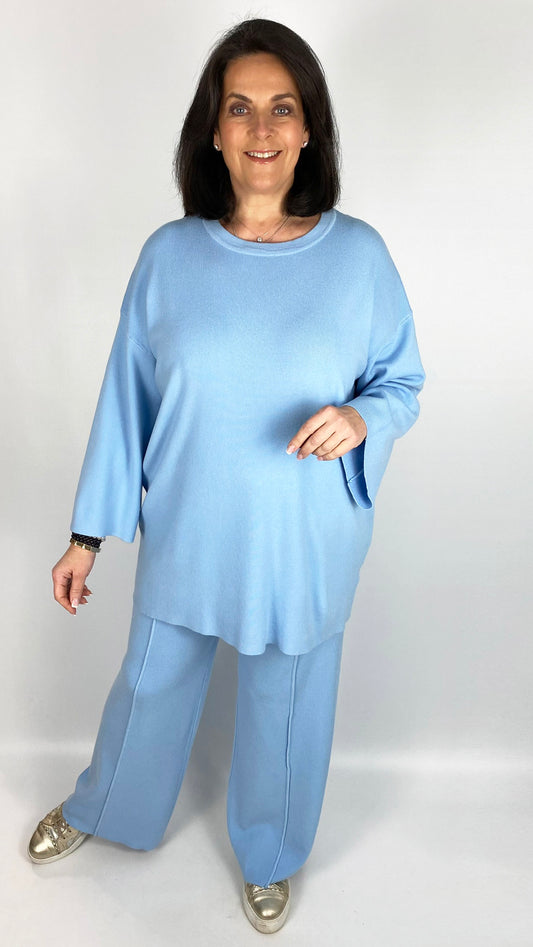 Bell sleeve jumper & wide-leg trouser set (3 Colours) - last 1