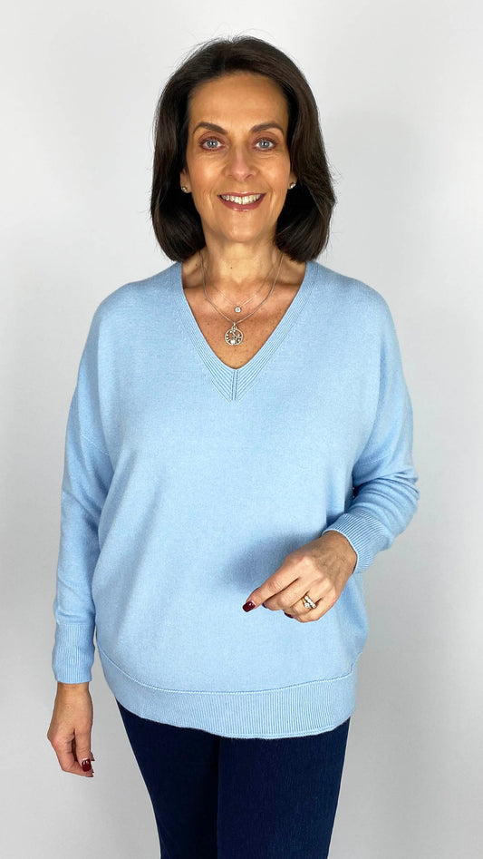 My classic ribbed edged v-neck jumper | 5 Colours