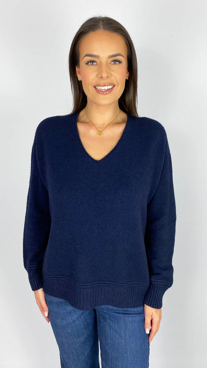 My thick ribbed hem & cuffs v-neck jumper | 5 Colours