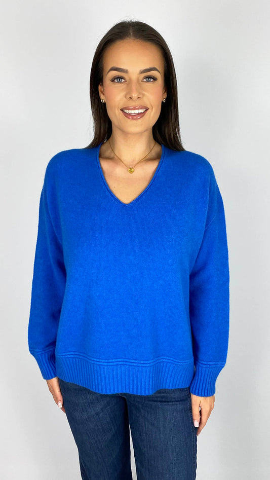 My ribbed hem & cuffs v-neck jumper | 5 Colours