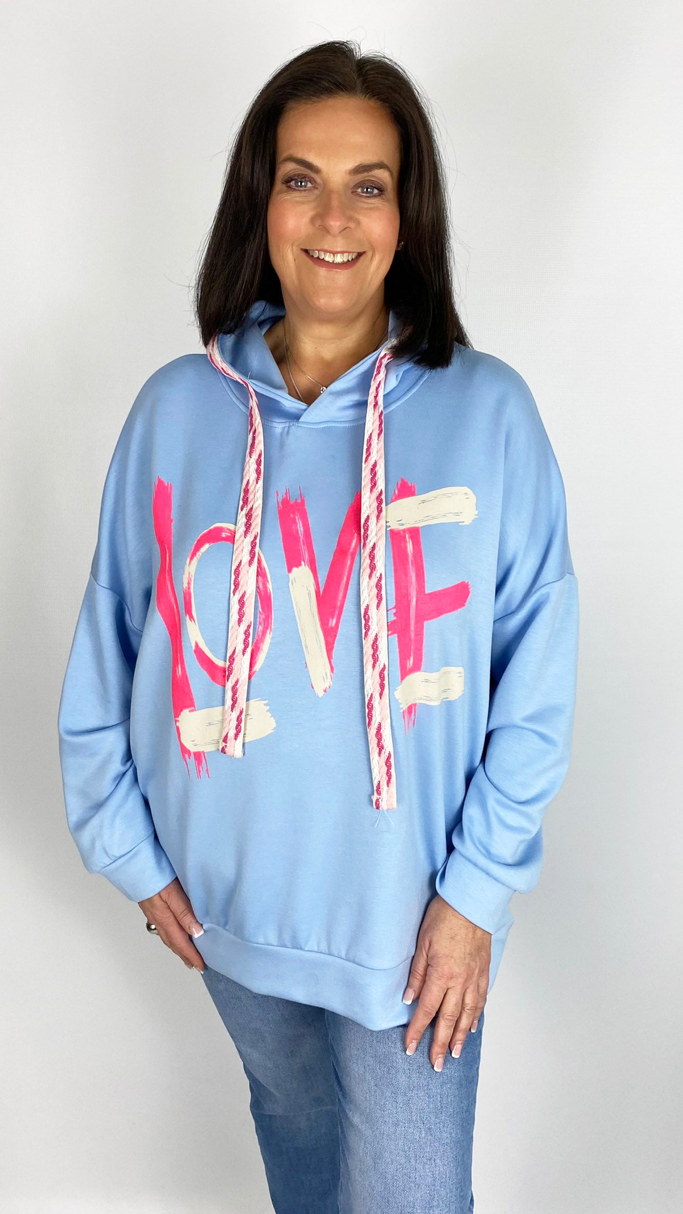 Neoprene-feel 'LOVE' hooded top (2 Colours) - last 1