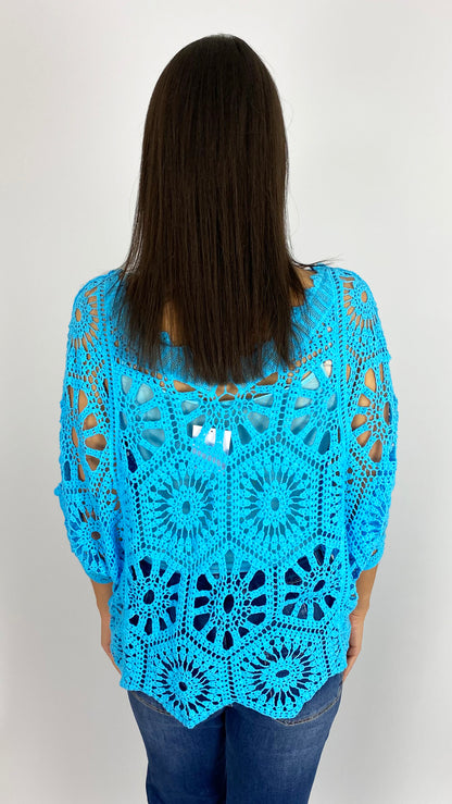 Crochet v front & back top w/ cami | 4 Colours