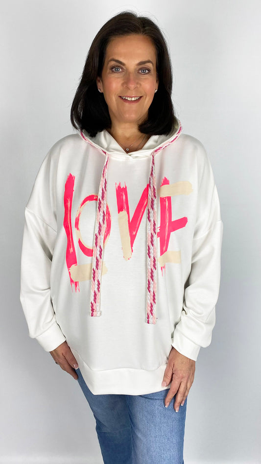 Neoprene-feel 'LOVE' hooded top (2 Colours) - last 1