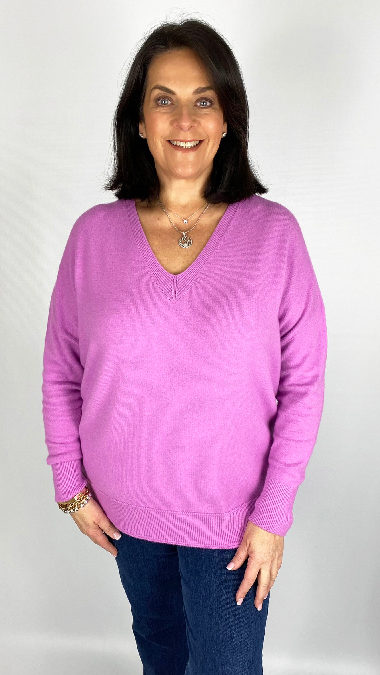 Ribbed edged v-neck jumper (5 Colours) - back in! + new colours