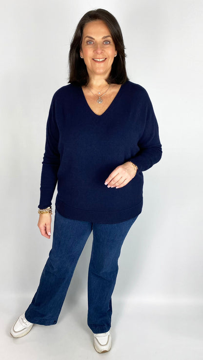 Ribbed edged v-neck jumper (5 Colours) - back in! + new colours