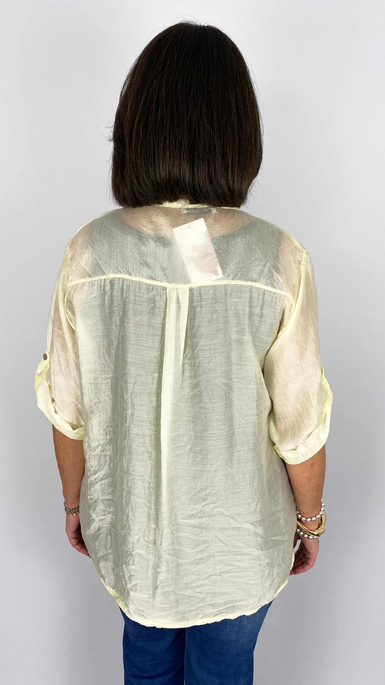 Tencel tie-or-not collarless shirt | 5 Colours