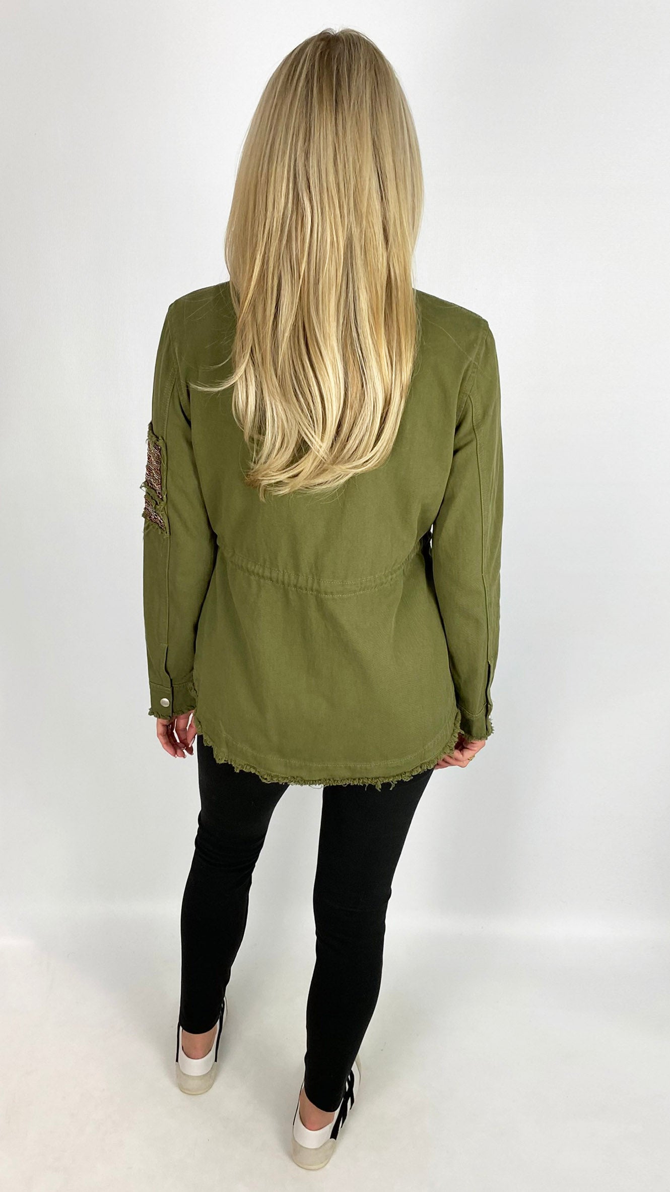 Military style embellished denim jacket | 2 Colours