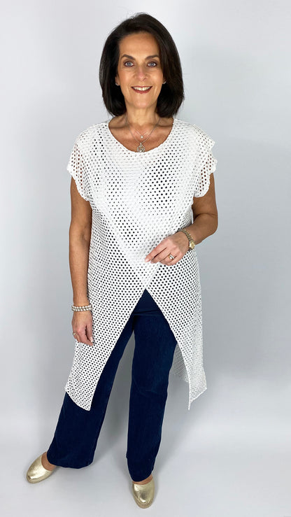 Laser-cut stretchy crossover top | 6 Colours