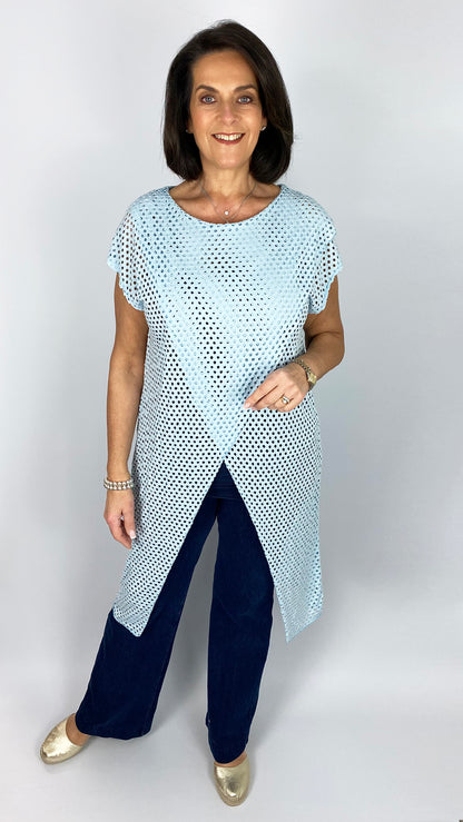 Laser-cut stretchy crossover top | 6 Colours