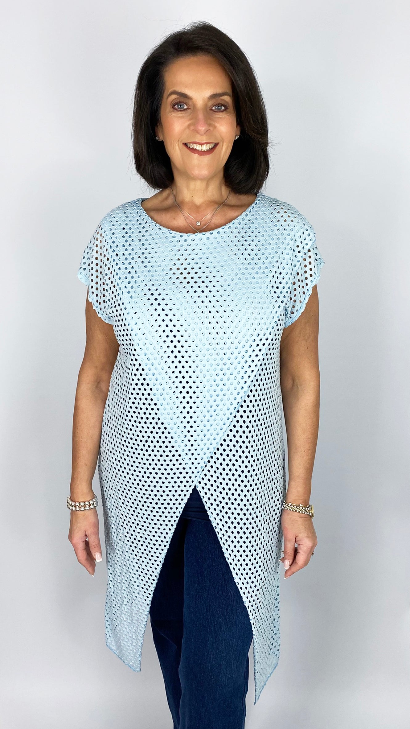 Laser-cut stretchy crossover top | 6 Colours