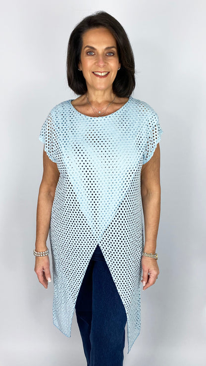 Laser-cut stretchy crossover top | 6 Colours