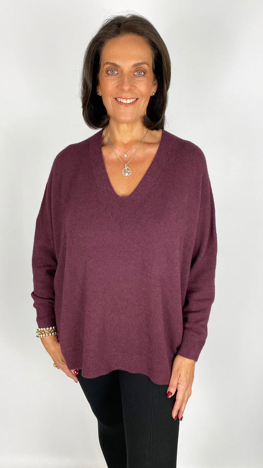 My split side & ribbed v-neck jumper | 5 Colours