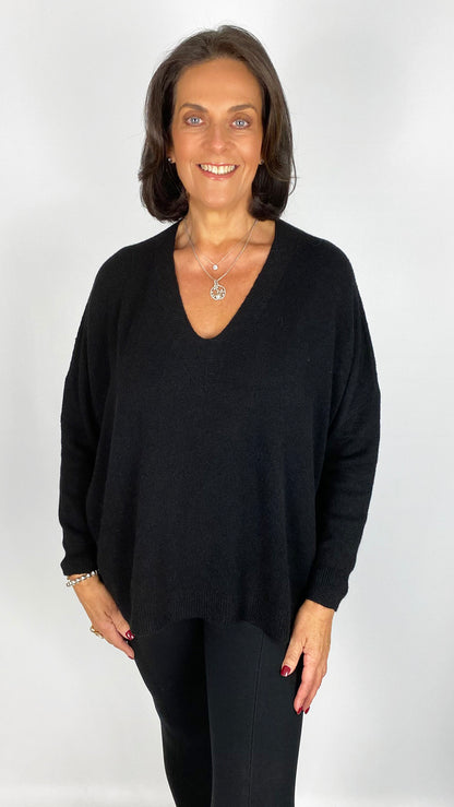 My split side & ribbed v-neck jumper | 5 Colours