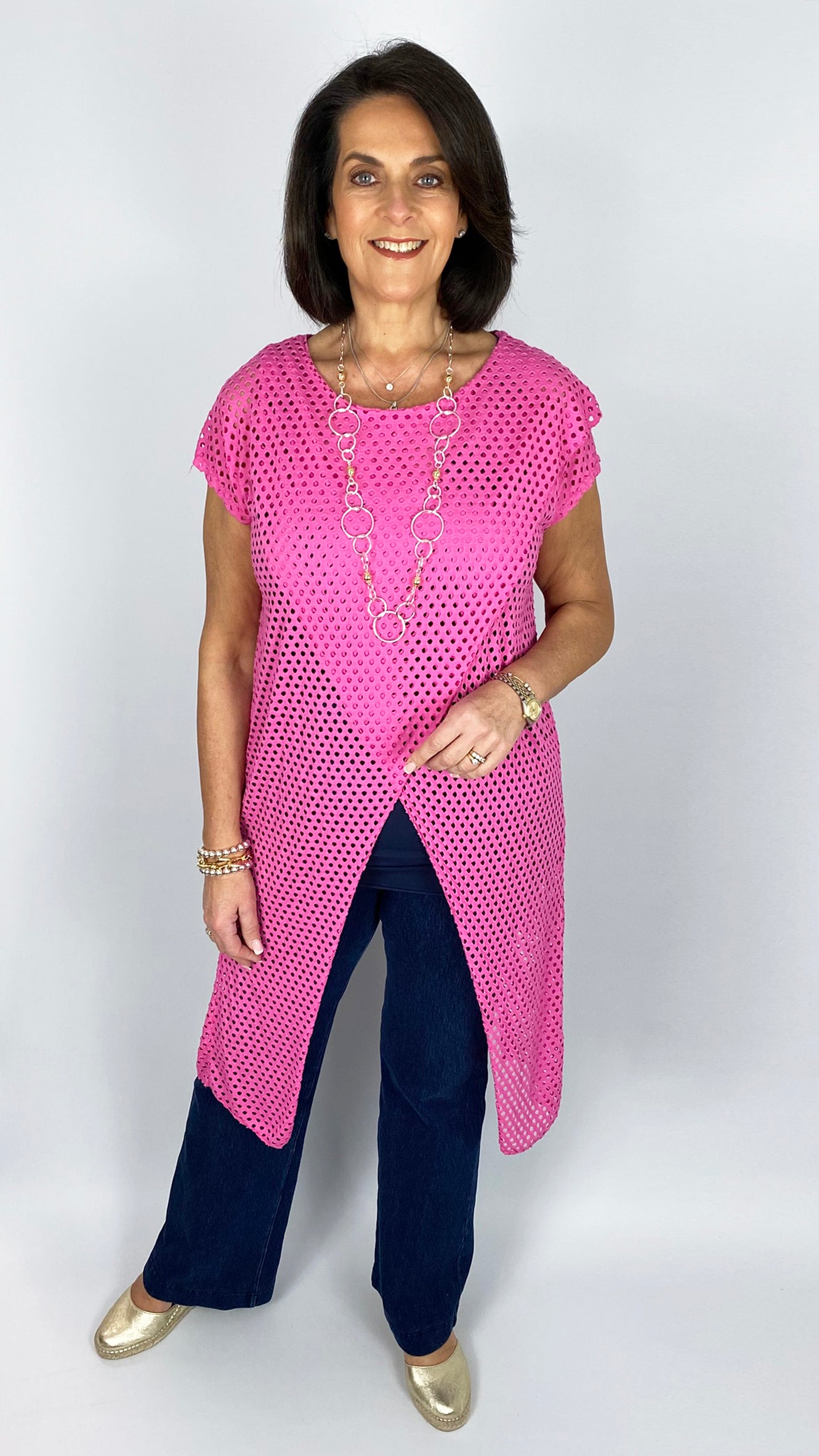 Laser-cut stretchy crossover top | 6 Colours