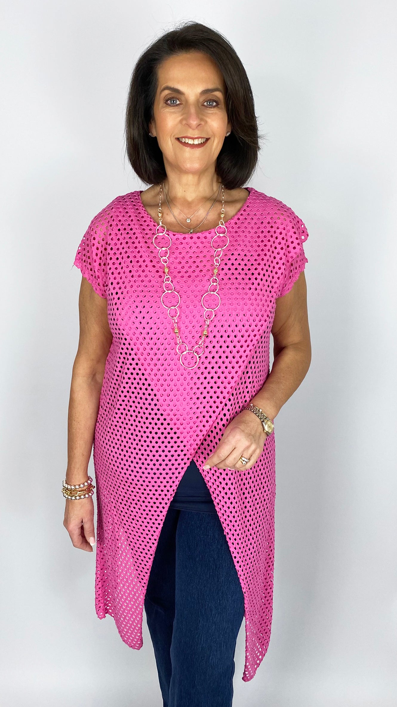 Laser-cut stretchy crossover top | 6 Colours