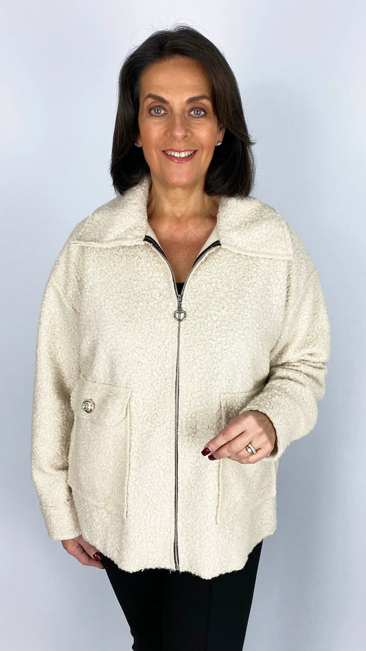Boucle zip-through jacket | 3 Colours
