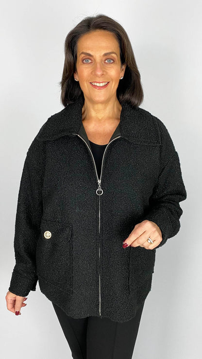 Boucle zip-through jacket | 3 Colours