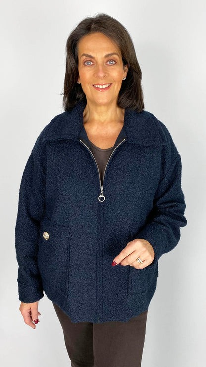 Boucle zip-through jacket | 3 Colours